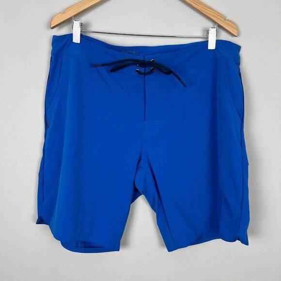 Rhone Board Shorts Men 36 Blue Tech Drawstring Classic Pockets 9” Stretch Beach‎ - Picture 1 of 15